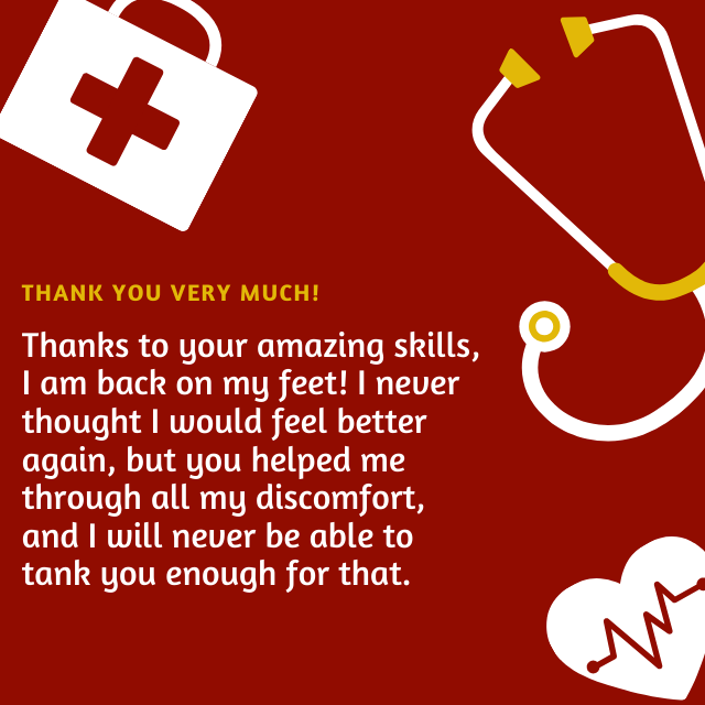 Thanks to your amazing skills nurse