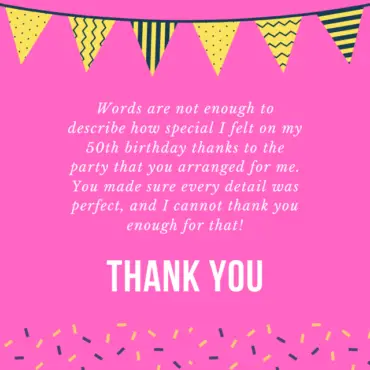 Heartfelt Thank You Messages for 50th Birthday Party