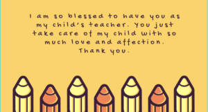 Thank you Messages For kindergarten Teachers