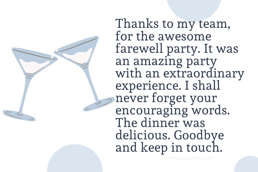 Farewell Party Thank You Messages And Quotes