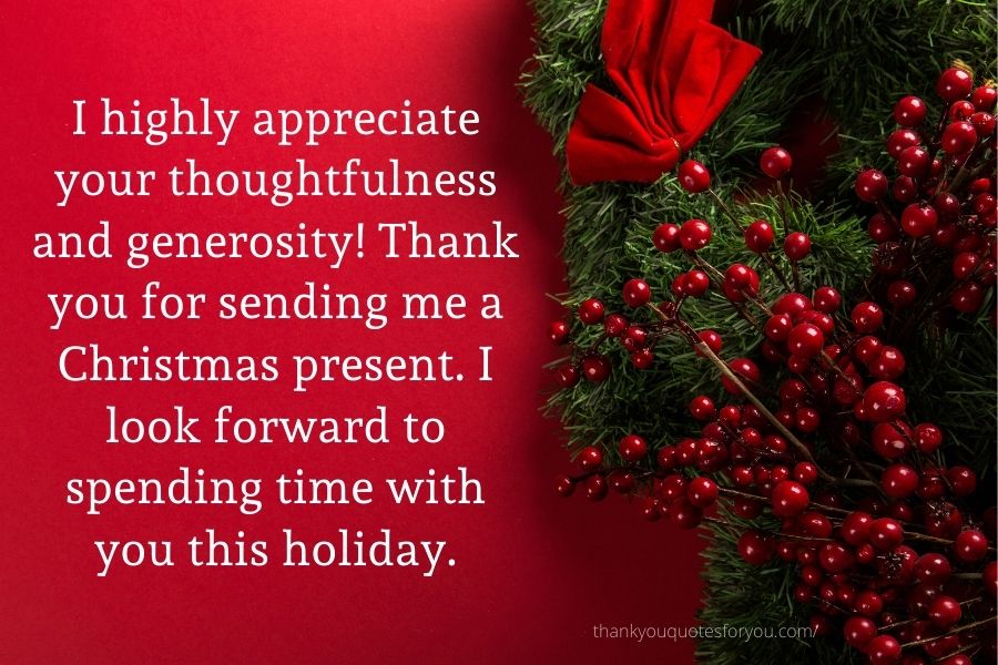 corporate holiday gift thank you message