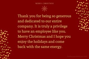 Christmas Thank You Messages To Employees