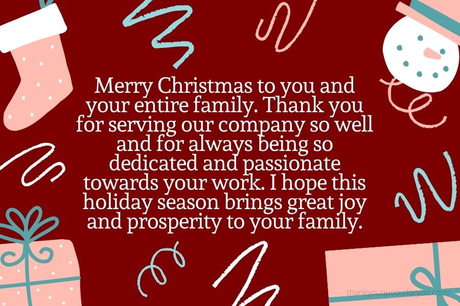 Christmas Card Notes For Employees