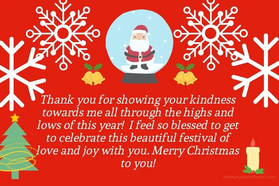 Merry Christmas Thank You Quotes & Messages