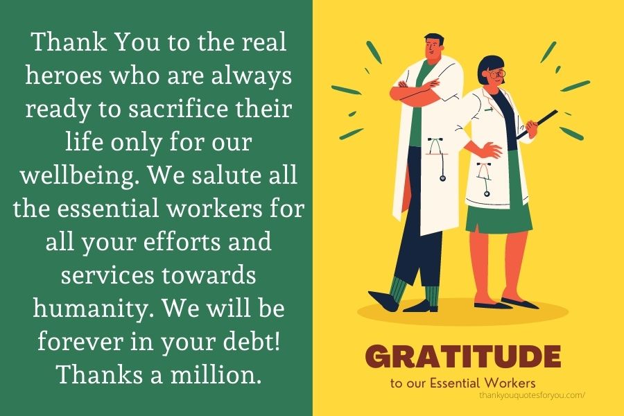 Thank You Messages for Essential Workers