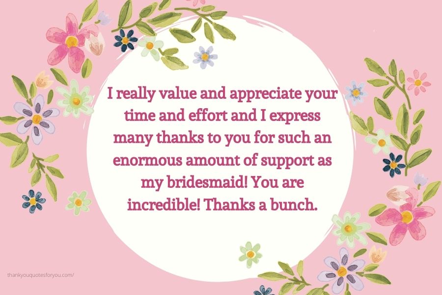 Thank You Messages For Bridesmaids