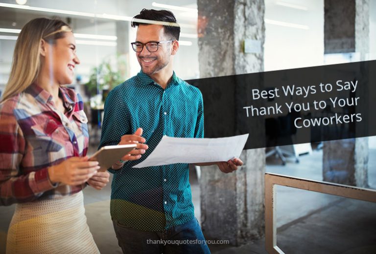 words of thank you to coworkers